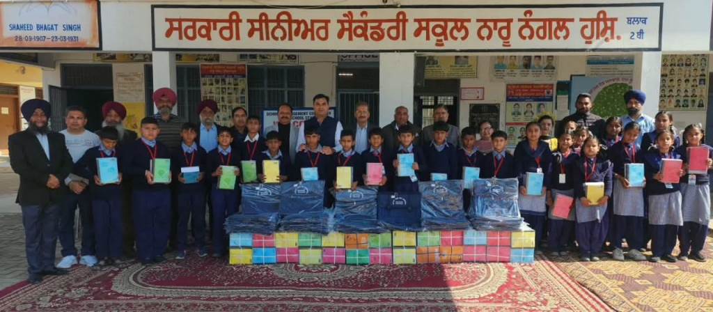 Planned to provide copies bags and fee assistance to needy students of Naru Nangal School